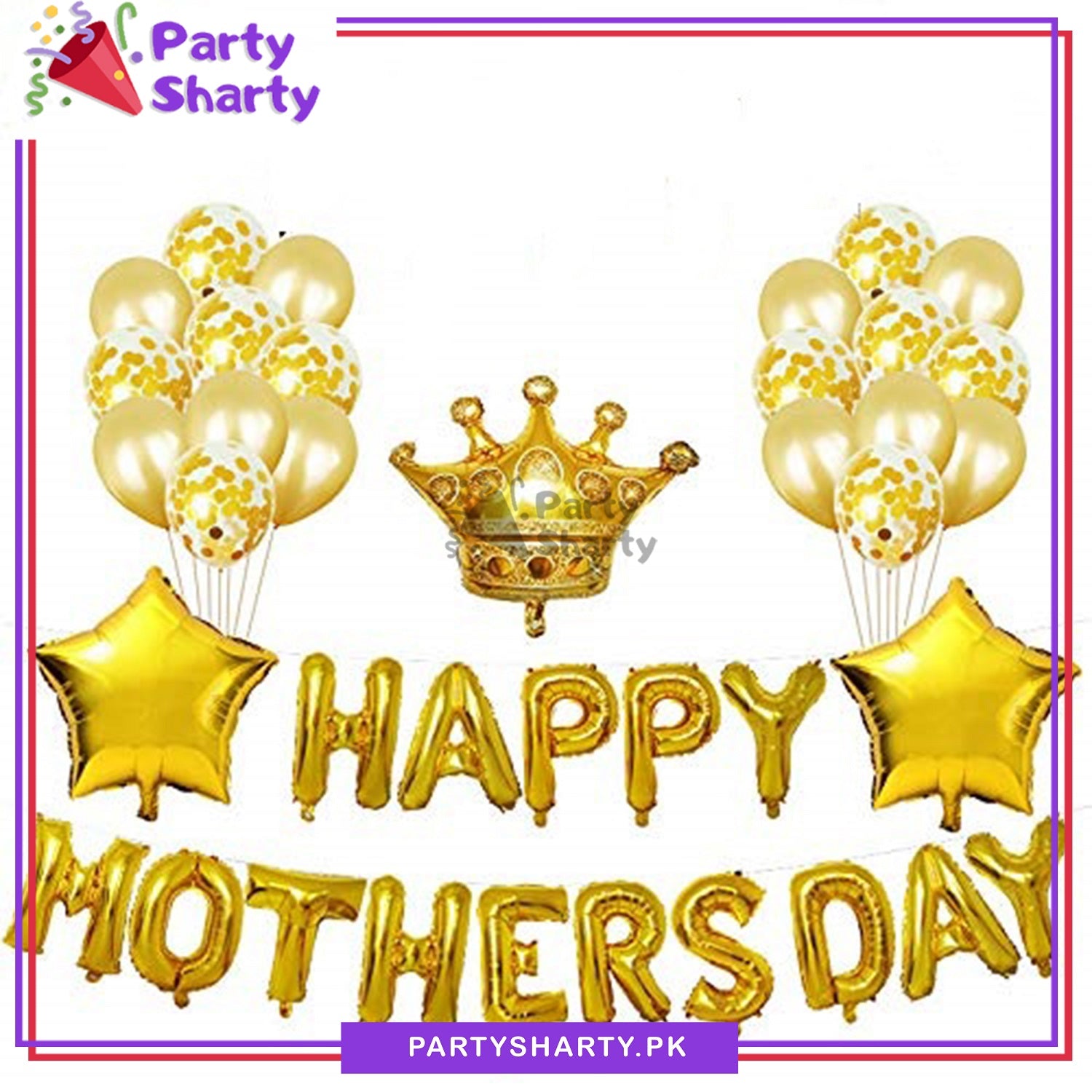 Happy Mothers Day Golden Theme Set For Mother's Day Decoration and Celebrations