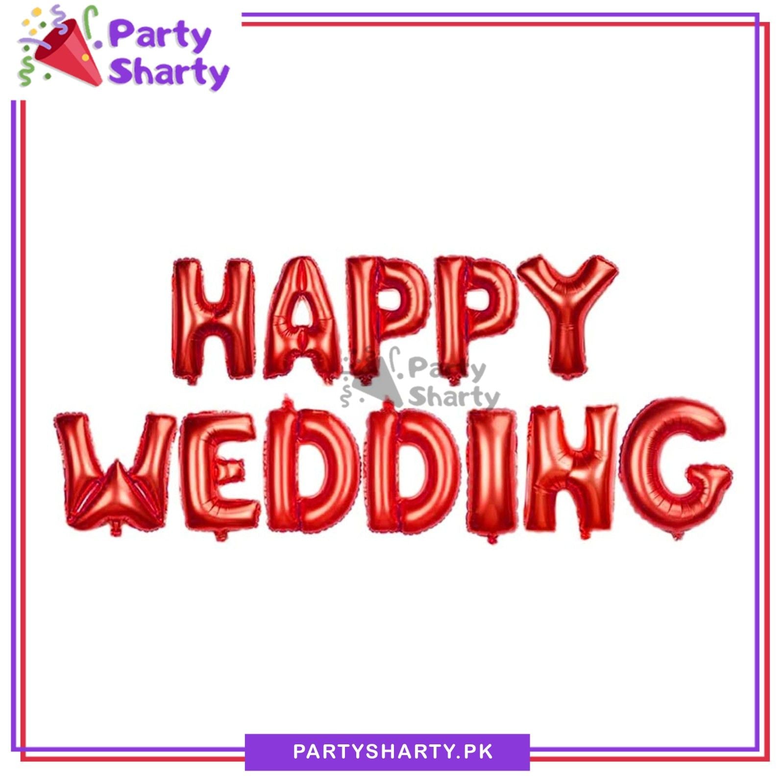 Happy Wedding Foil Banner for Wedding Theme Celebration & Decoration