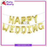 Happy Wedding Foil Banner for Wedding Theme Celebration & Decoration