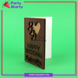 Happy Wedding Heart Shaped Design Wooden Gift Tags Card For Gift Tagging and Packing