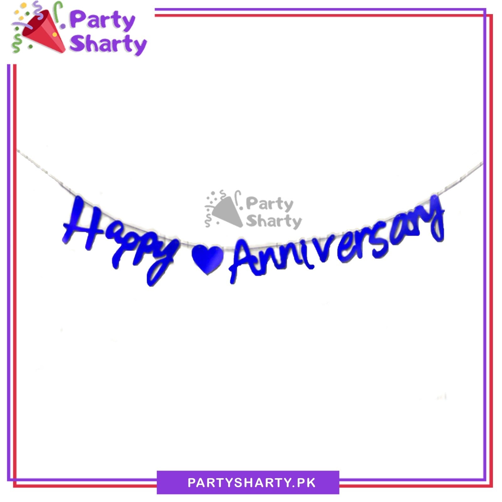 Happy Anniversary Bunting Card Banner For Decoration and Celebration