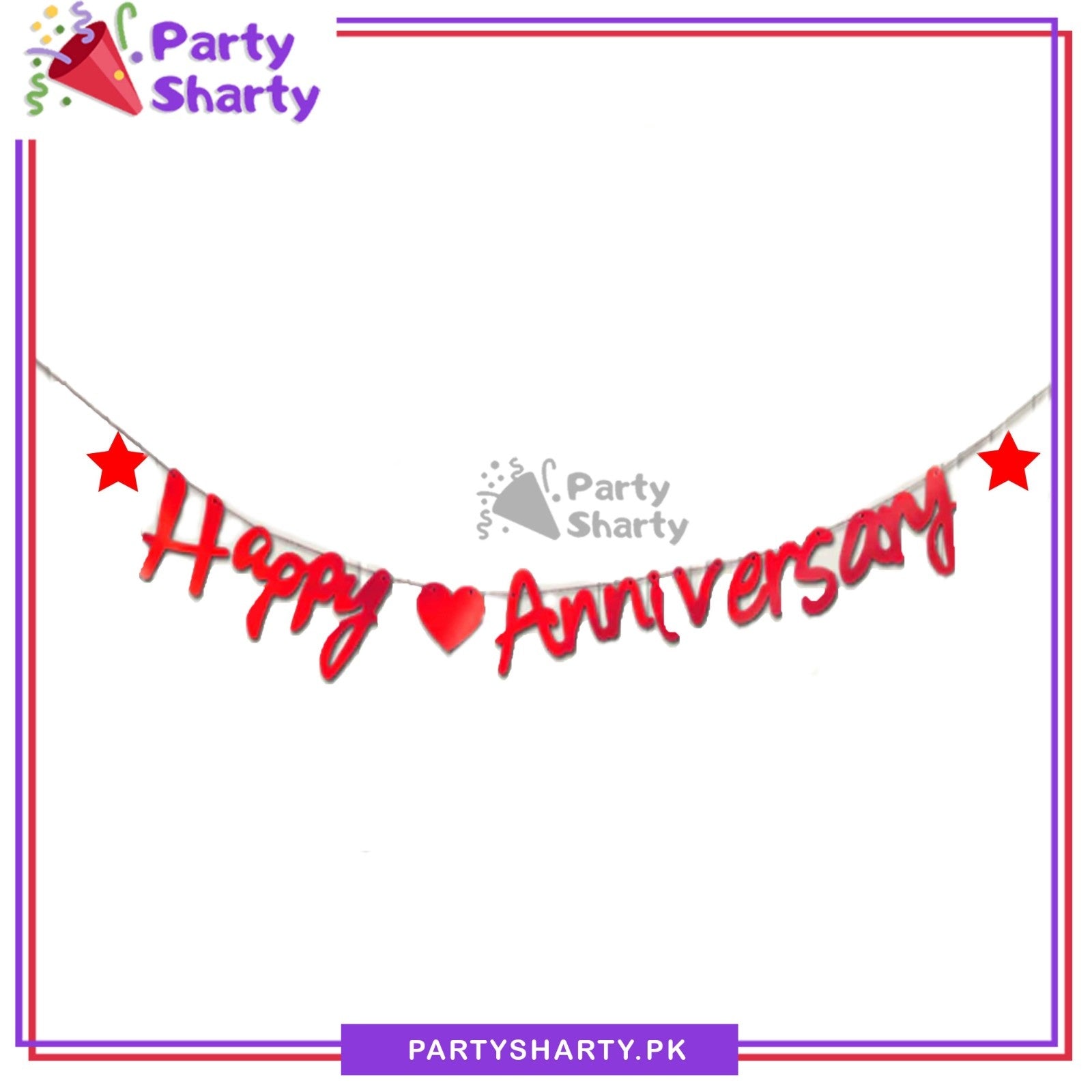 Happy Anniversary Bunting Card Banner For Decoration and Celebration