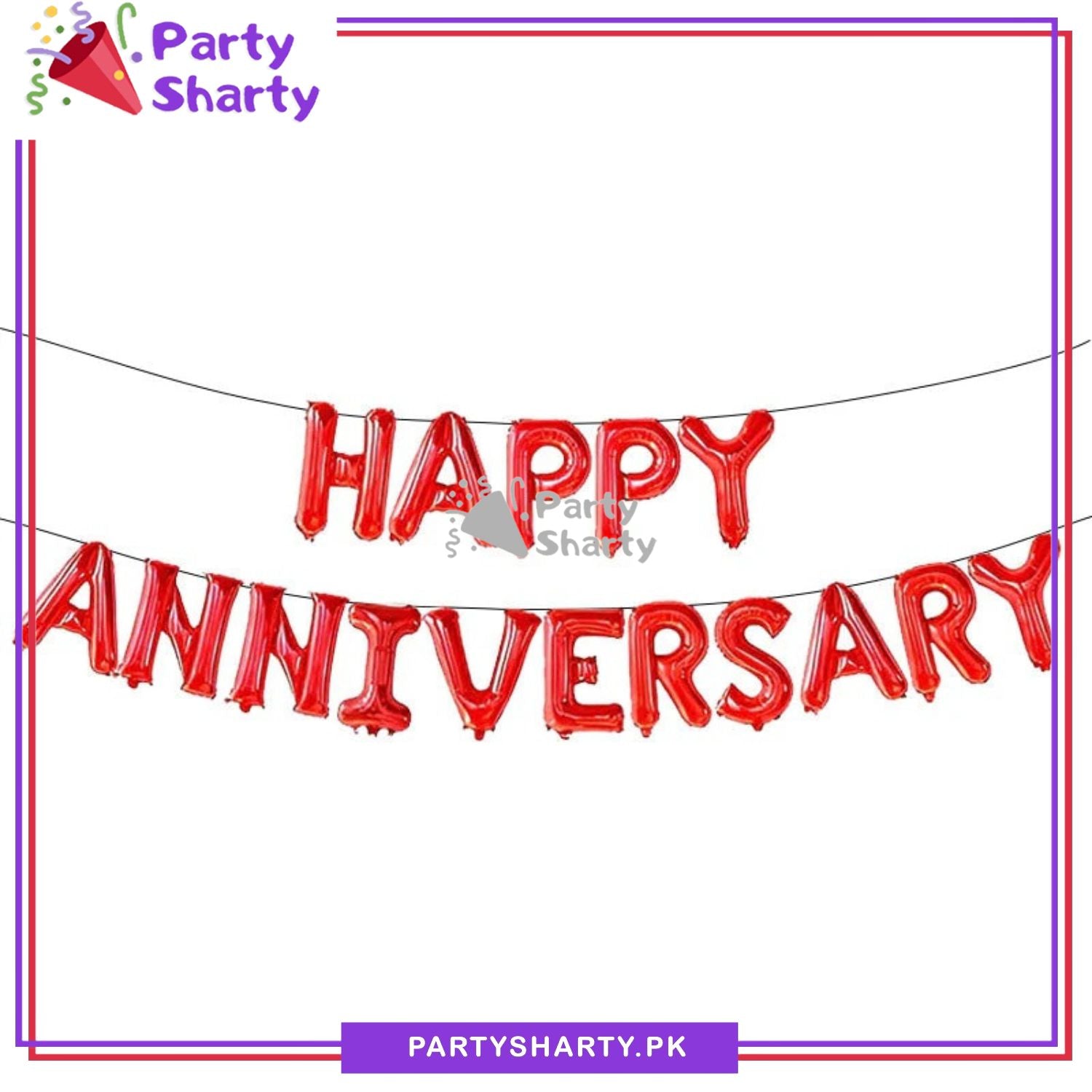 Happy Anniversary Foil Banner for Anniversary Theme Celebration & Decoration
