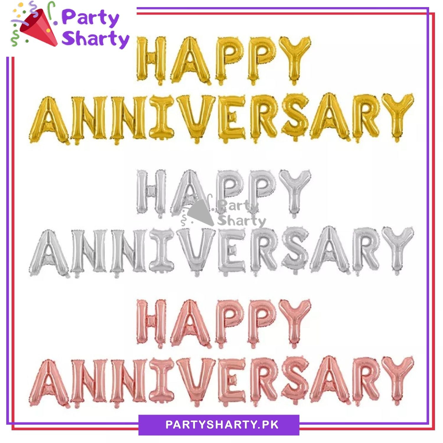 Happy Anniversary Foil Banner for Anniversary Theme Celebration & Decoration