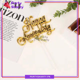Happy Anniversary Simple Plastic Cake Topper for Anniversary Celebration
