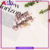 Happy Anniversary Simple Plastic Cake Topper for Anniversary Celebration