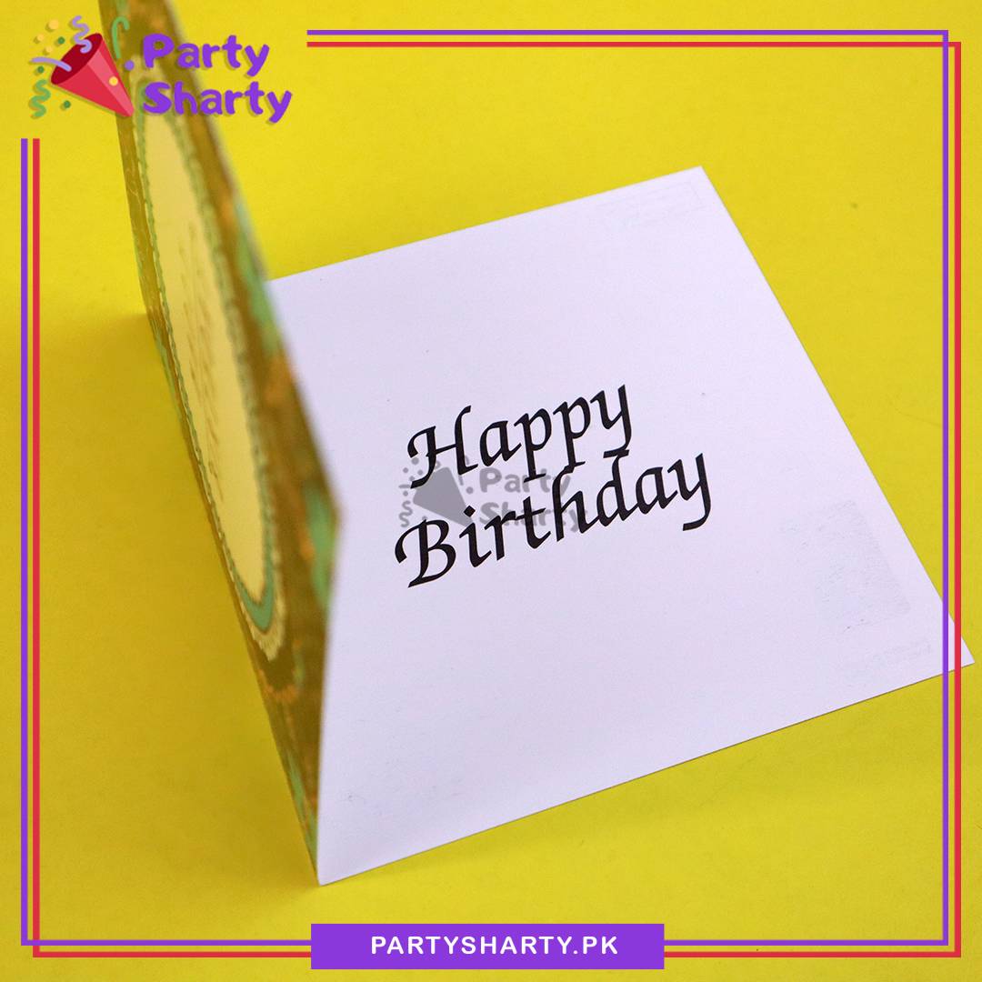 Happy Birthday Black Floral Round Design Greeting Card