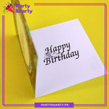 Happy Birthday Black Floral Round Design Greeting Card