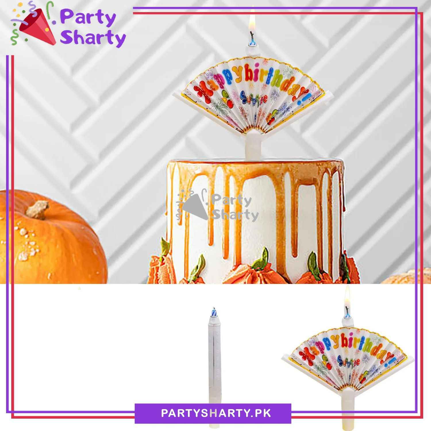 Happy Birthday Surprise Banner Musical Candle for Birthday Decoration and Celebration