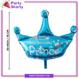 Happy Birthday Prince / Princess Stylish Crown Shaped Foil Balloon For Royal Birthday Party and Decoration