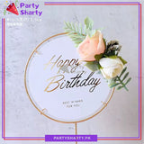 Happy Birthday Round, Square & Heart Shaped Metal Cake Topper for Birthday Party Celebration