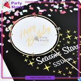 Happy Birthday Round, Square & Heart Shaped Metal Cake Topper for Birthday Party Celebration