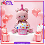 Happy Birthday Cup Cake Teddy Bear Foil Balloon For Teddy Bear Theme Party Decoration And Celebration