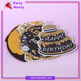 Happy Birthday Golden & Black Theme Hanging Swirls (Pack of 6) For Birthday Party and Decoration
