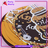 Happy Birthday Golden & Black Theme Hanging Swirls (Pack of 6) For Birthday Party and Decoration