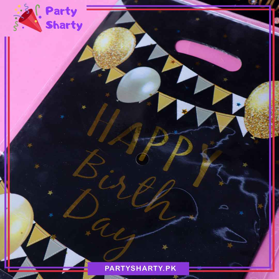 Happy Birthday with Balloons & Flags Printed Goody Bags for Birthday Party Decoration and Celebration