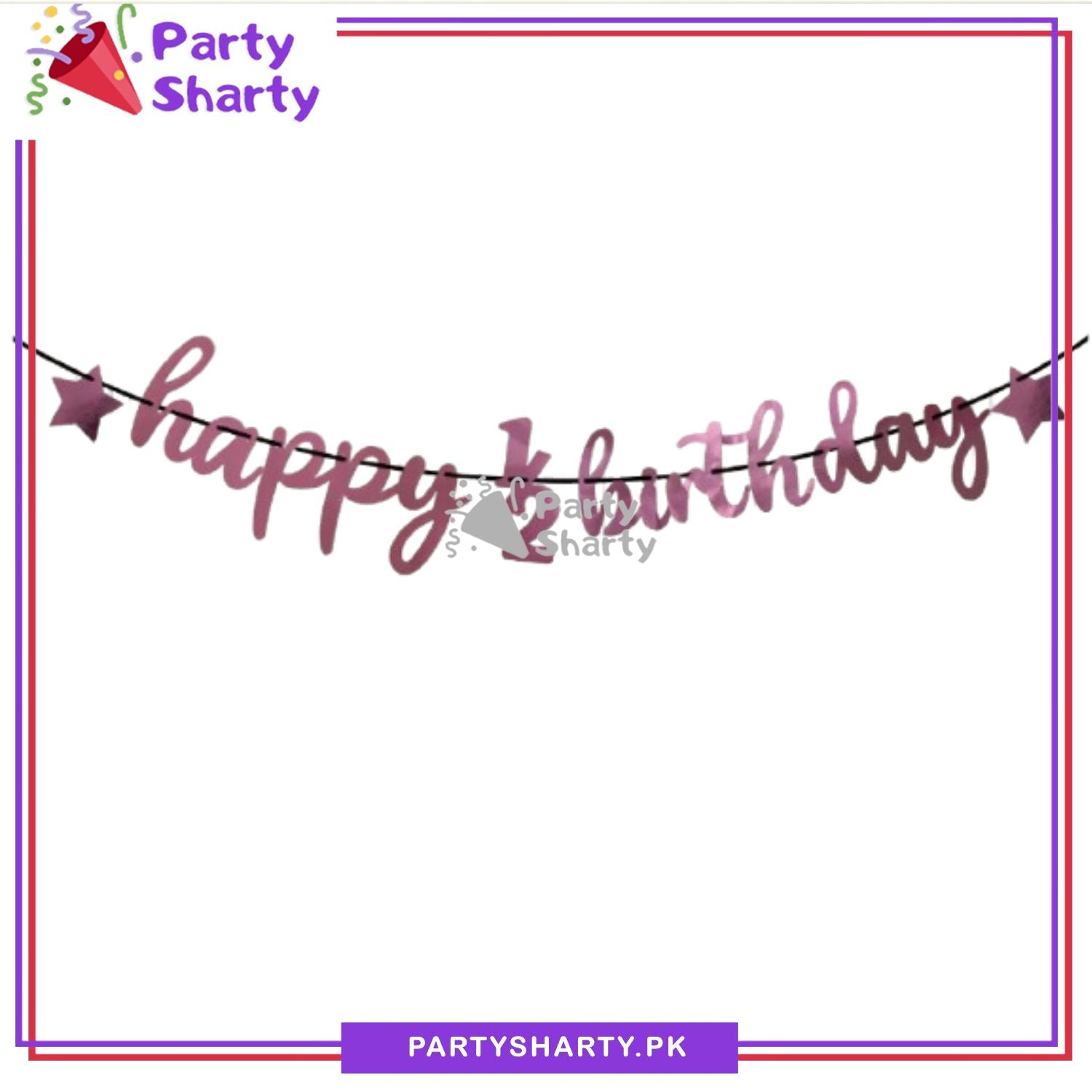 Happy 1/2 Birthday Scripted Card Banner For Half / 6 Month Birthday Decoration and Celebration