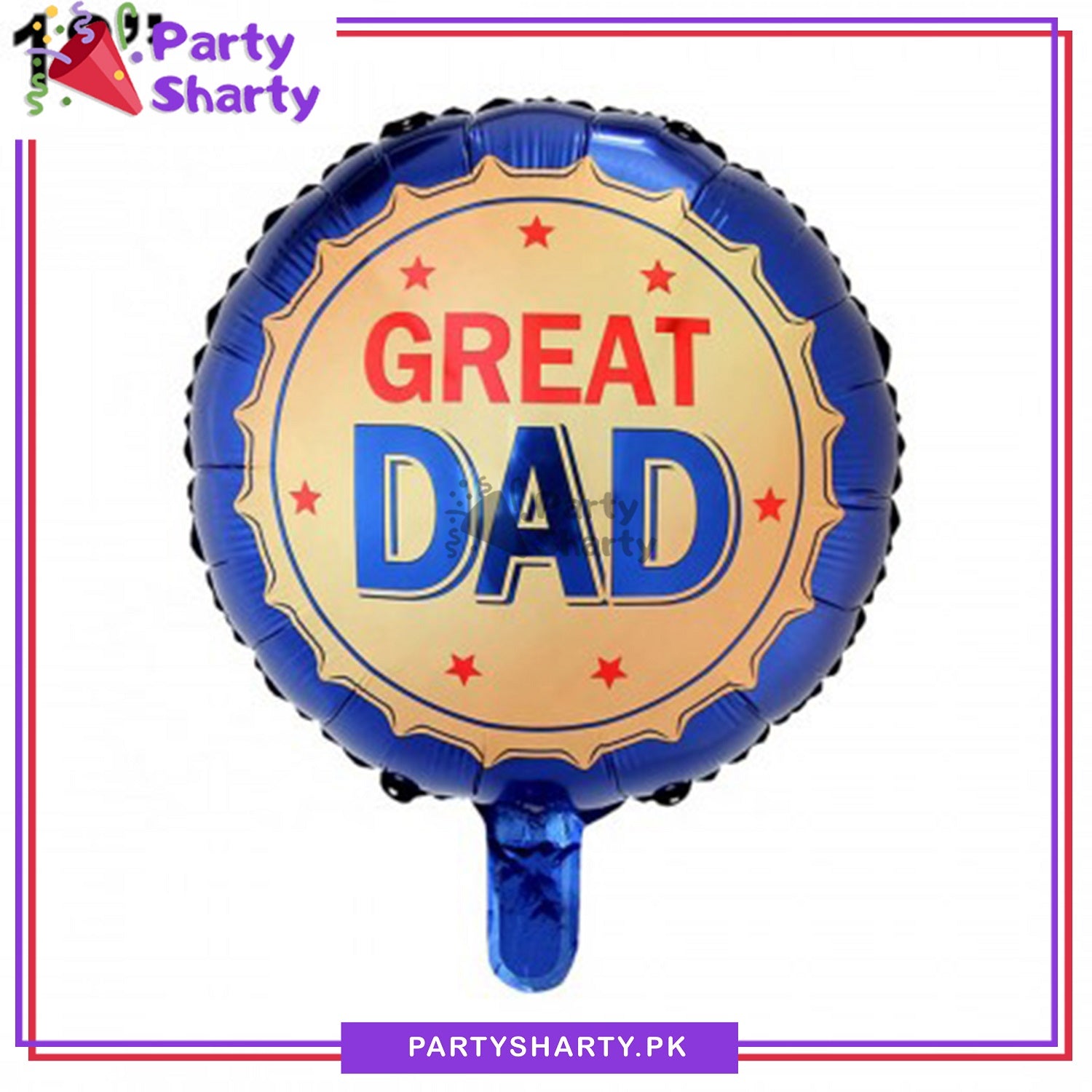 Great Dad Round Shaped Foil Balloon For Father's Day Celebration