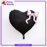 57x90cms Heart Shaped Foil Balloon With Bow For Party Decoration & Celebrations