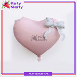 57x90cms Heart Shaped Foil Balloon With Bow For Party Decoration & Celebrations