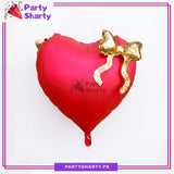 57x90cms Heart Shaped Foil Balloon With Bow For Party Decoration & Celebrations
