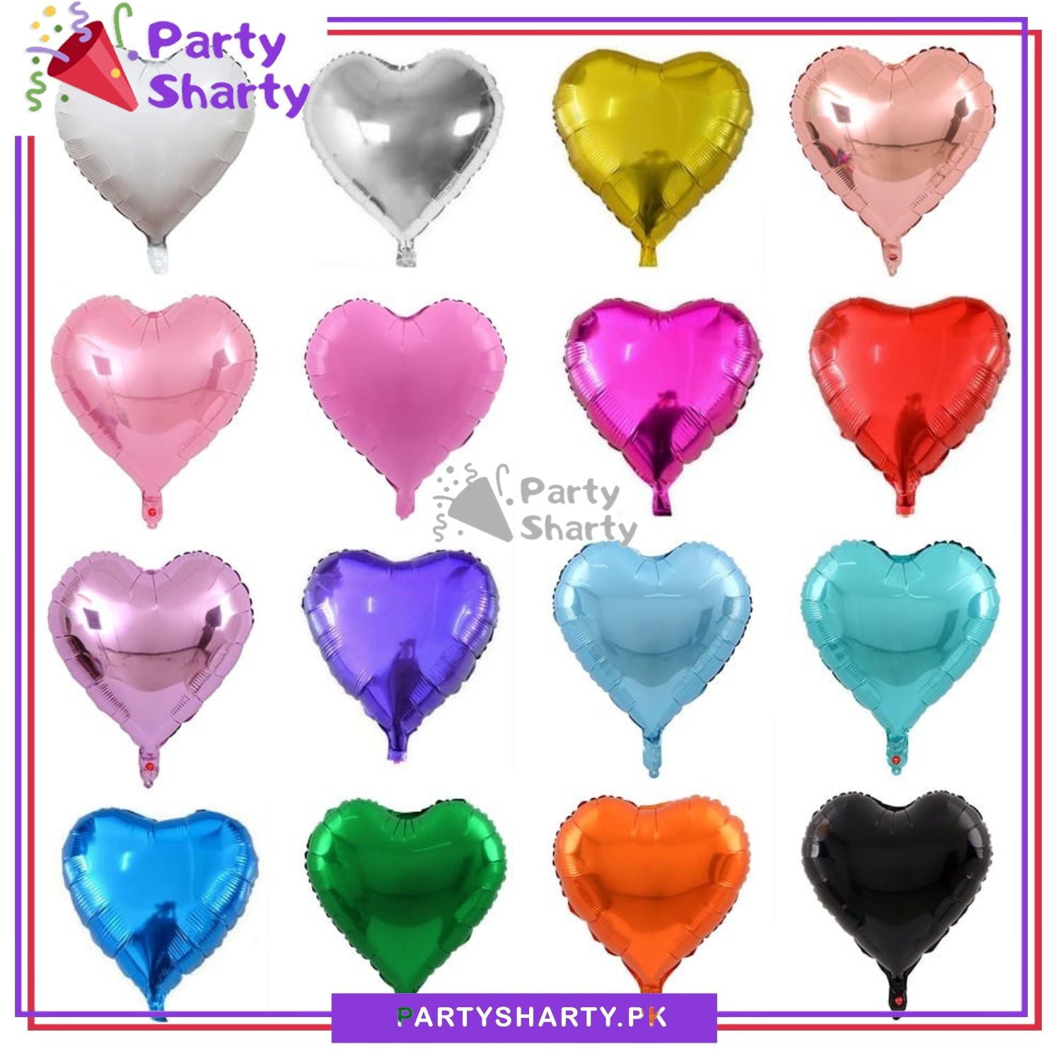 Heart Shaped Foil Balloon For Party Decoration and Celebration (Pack of 2)