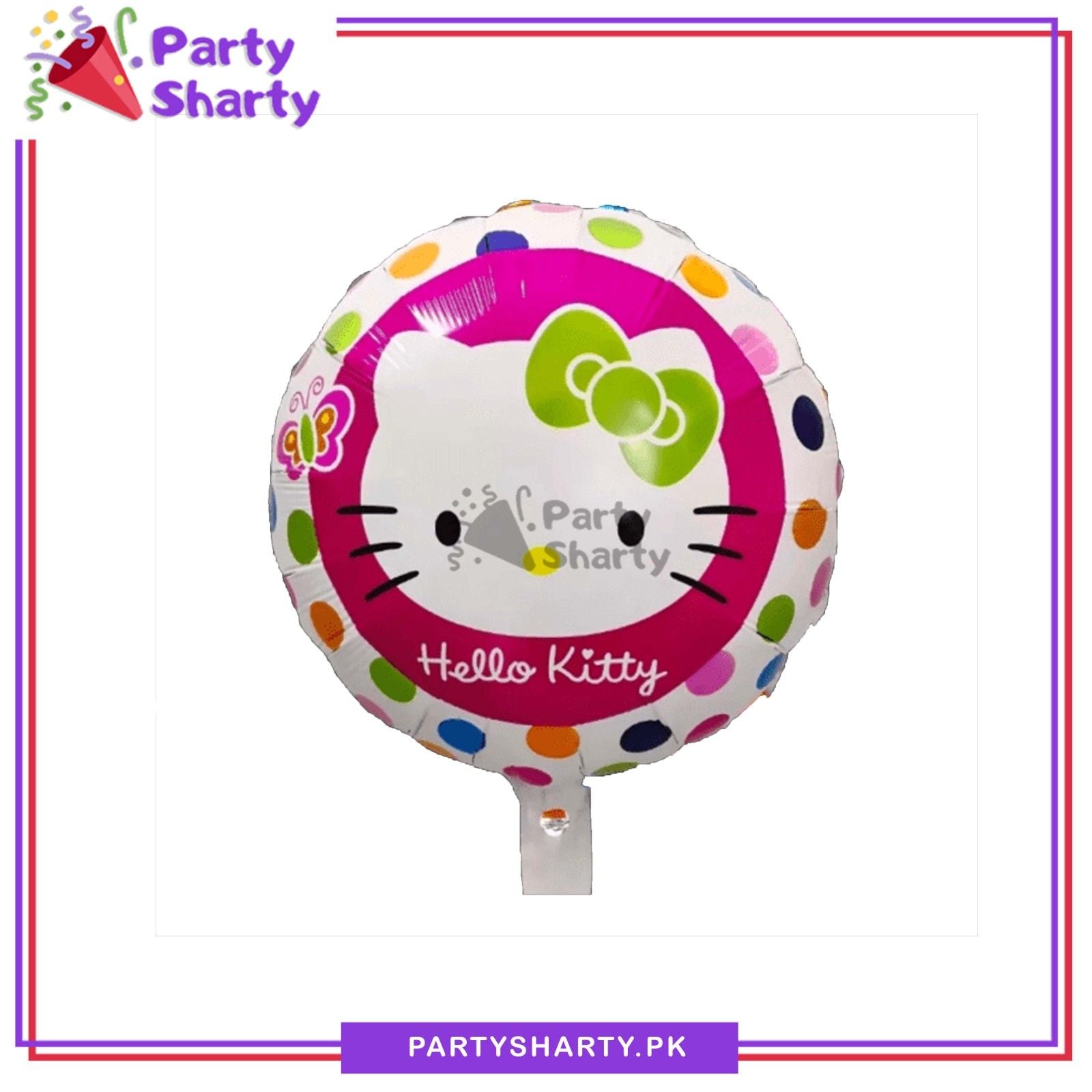 1pc Hello Kitty Theme Printed Round Foil Balloon for Theme Decoration & Celebration