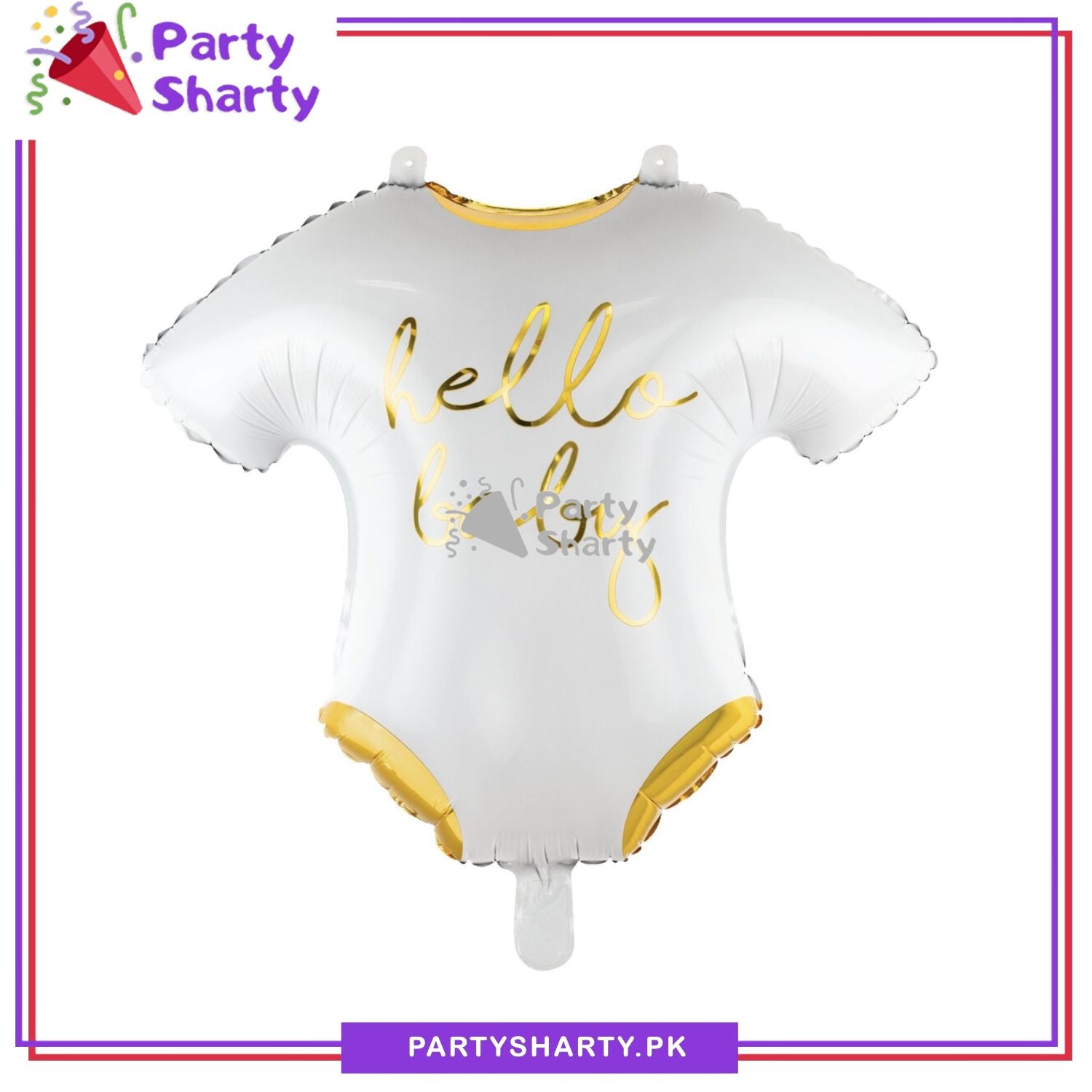 Hello Baby Stylish Romper Shaped Foil Balloon For Baby Shower, Welcome Baby Decoration and Celebrations