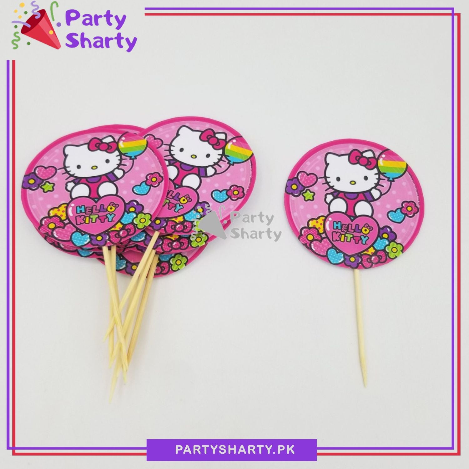 Hello Kitty Theme Cup Cake Topper for Hello Kitty Birthday Theme Party and Decoration