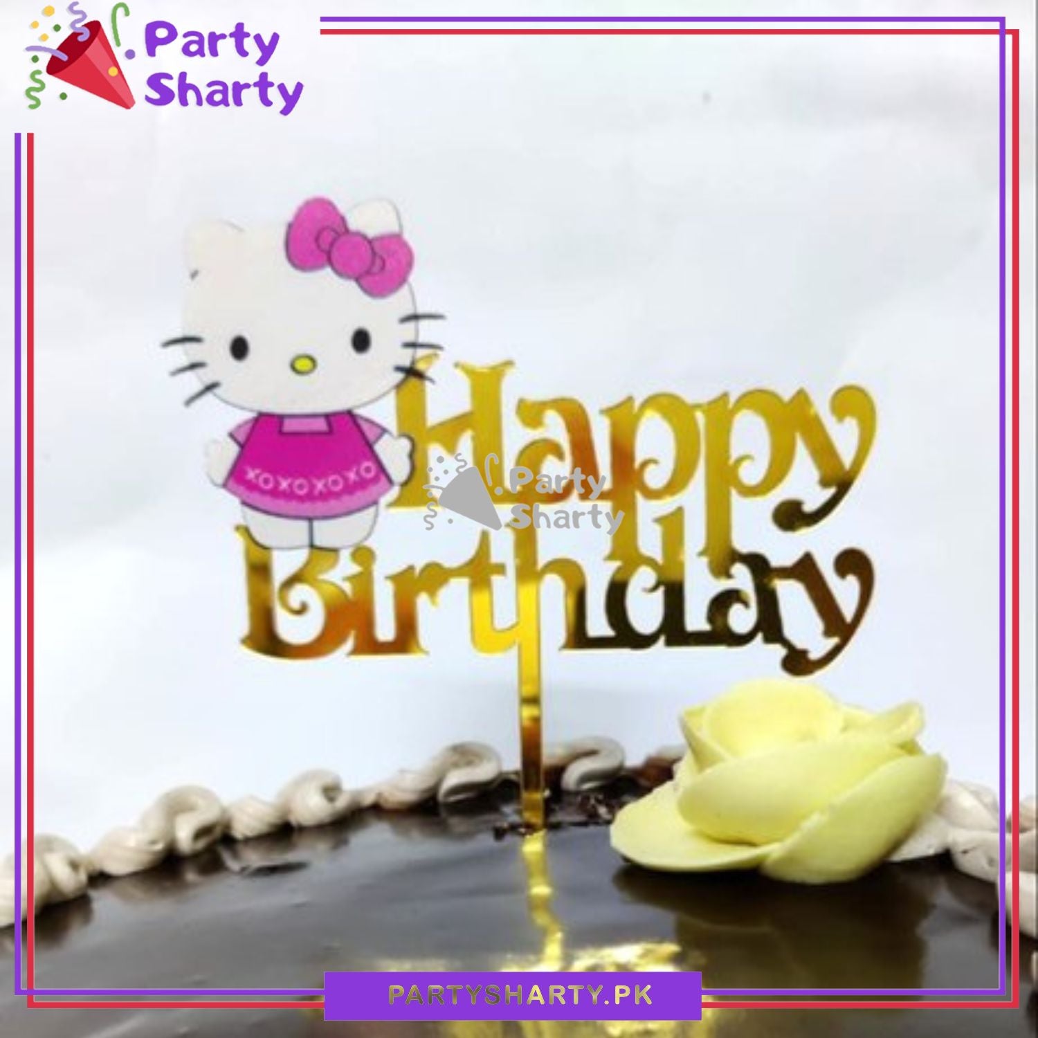 Hello Kitty Theme Acrylic Cake Topper for Birthday Party Celebration and Decoration