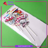Hello Kitty Theme Cake Topper Set of 6 for Hello Kitty Theme Birthday Decoration and Celebration
