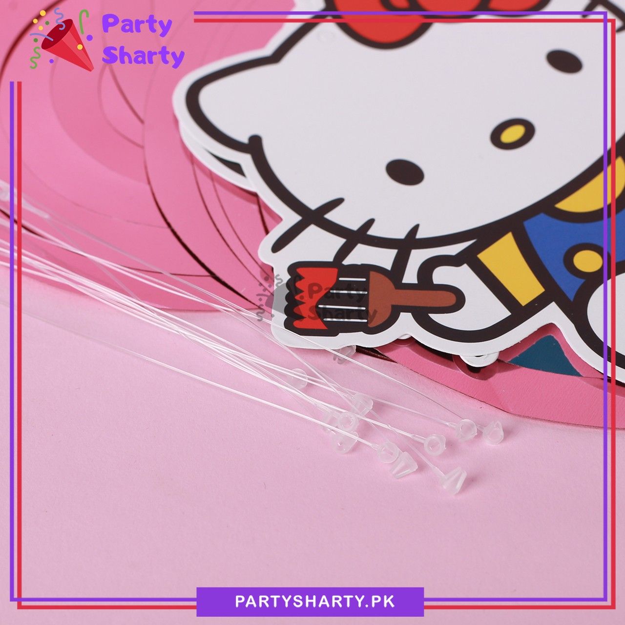 Hello kitty Theme Hanging Swirls (Pack of 6) For Birthday Party and Decoration