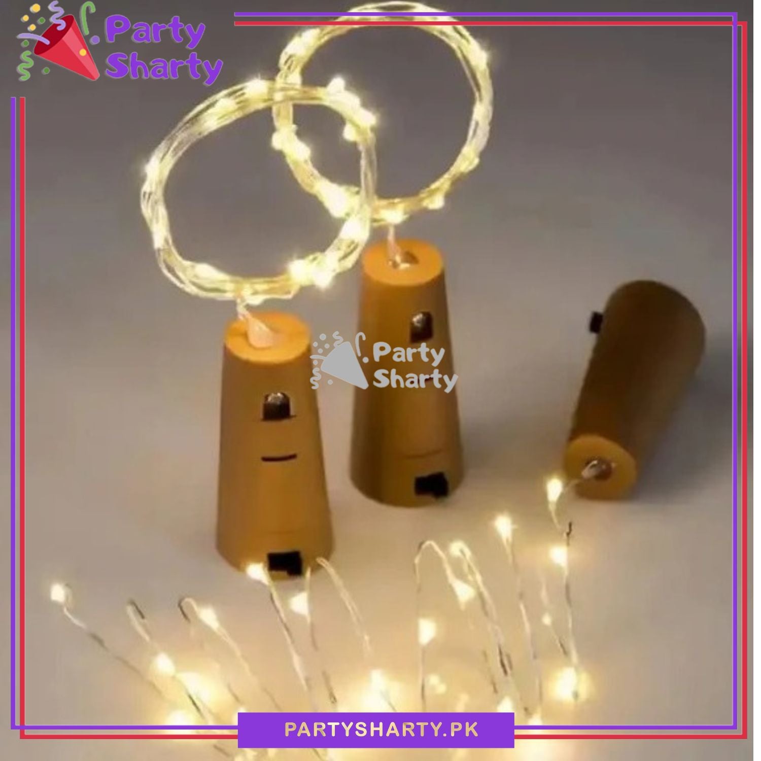 High Quality Cork shaped LED 2m long Bright yellow bottle lights with built in batteries For Party Decoration