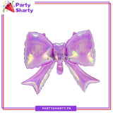 Holographic Transparent Bow Shaped Foil Balloon For Birthday Party Decoration