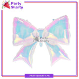 Holographic Transparent Bow Shaped Foil Balloon For Birthday Party Decoration