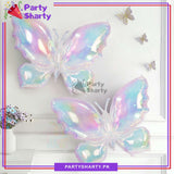 1pc Holographic Transparent Butterfly Shaped Foil Balloon For Birthday Party Decoration