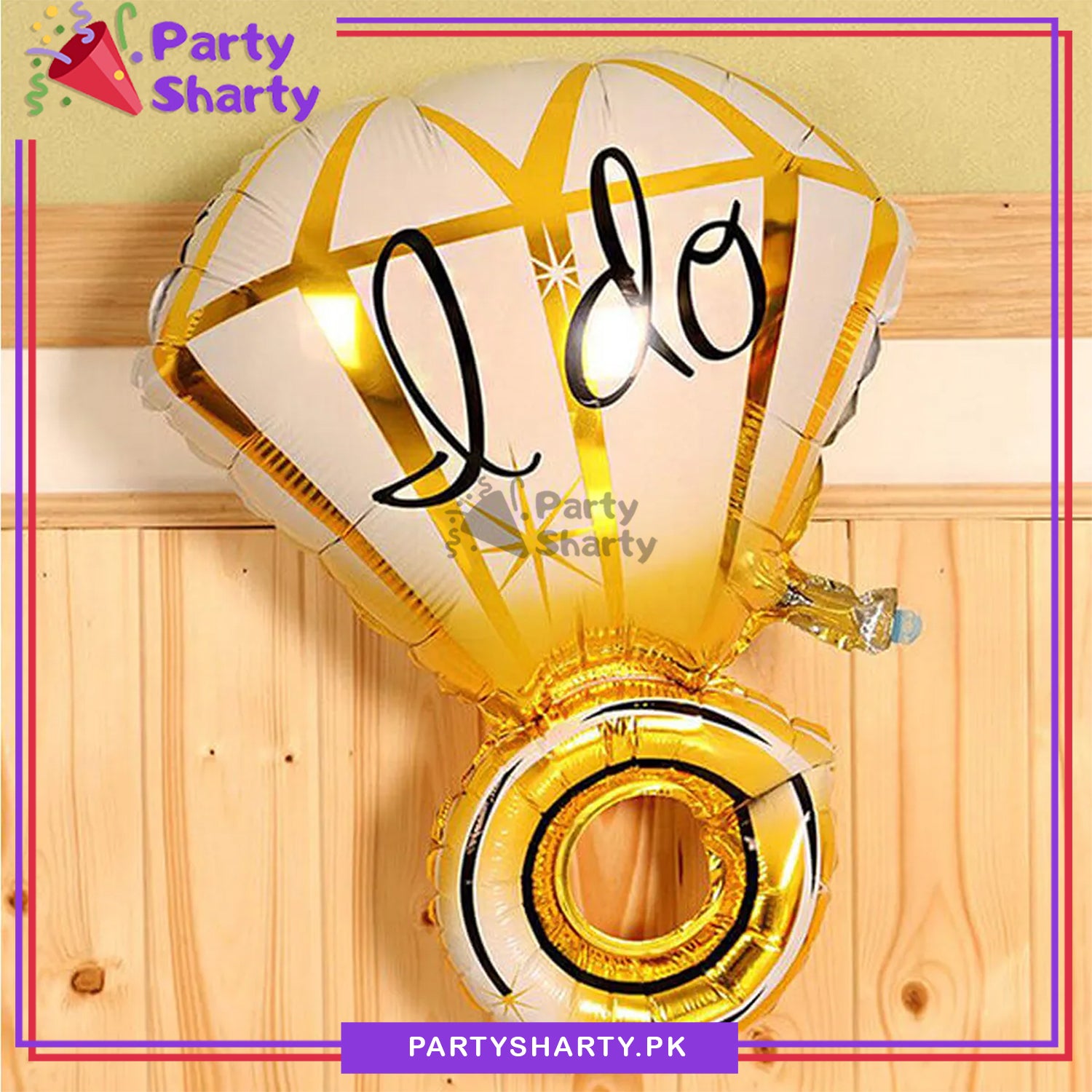 I DO Ring Shaped Foil Balloon For Wedding, Bridal Shower Decoration and Celebration
