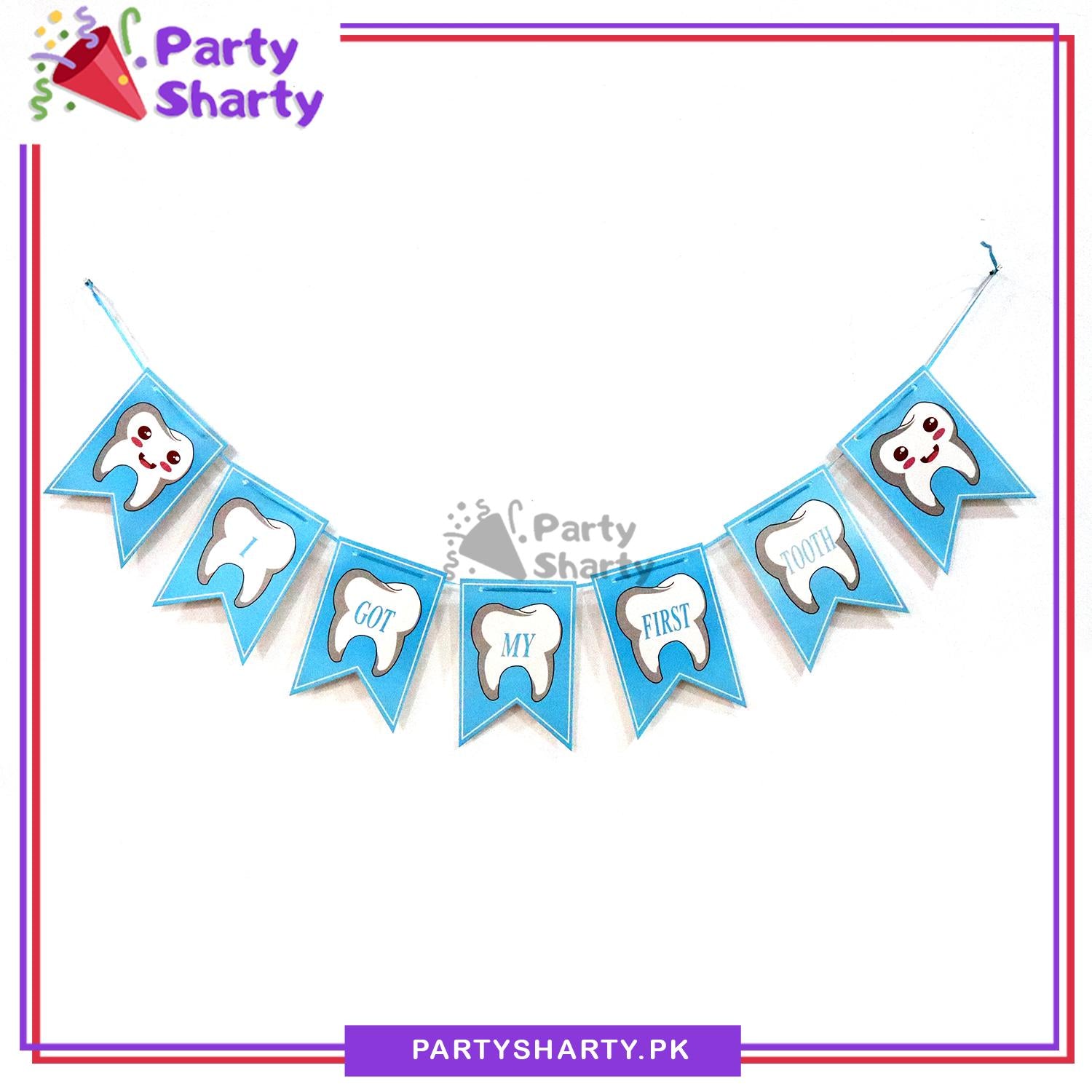 (D-2) I Got My First Tooth Card Banner For 1st Tooth Theme Decoration and Celebration