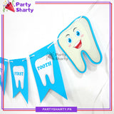 (D-1) I Got My First Tooth Card Banner For 1st Tooth Theme Decoration and Celebration