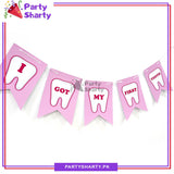 (D-1) I Got My First Tooth Card Banner For 1st Tooth Theme Decoration and Celebration