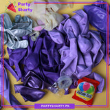 100pcs Butterfly Light & Dark Purple With Silver Metallic Balloons Garland Set For Butterfly Themed Party Decoration & Celebration