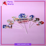 7pcs/Set Sonic Theme Cake Topper For Sonic Birthday Theme Party Decoration & Celebration