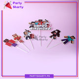 6pcs/Minecraft 'Happy Birthday' Cake Topper Set For Celecration And Party Decoration