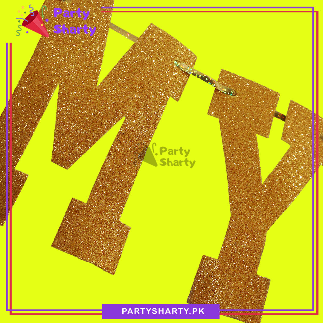 Golden Color My First Roza Letter Glitter Foamic Banner For Roza Khushai Party Decoration