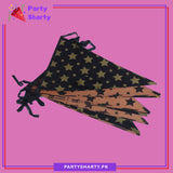 Golden Star Foil Printed Black Party Flag Bunting Pack of 10 For Party Decoration & Celebration