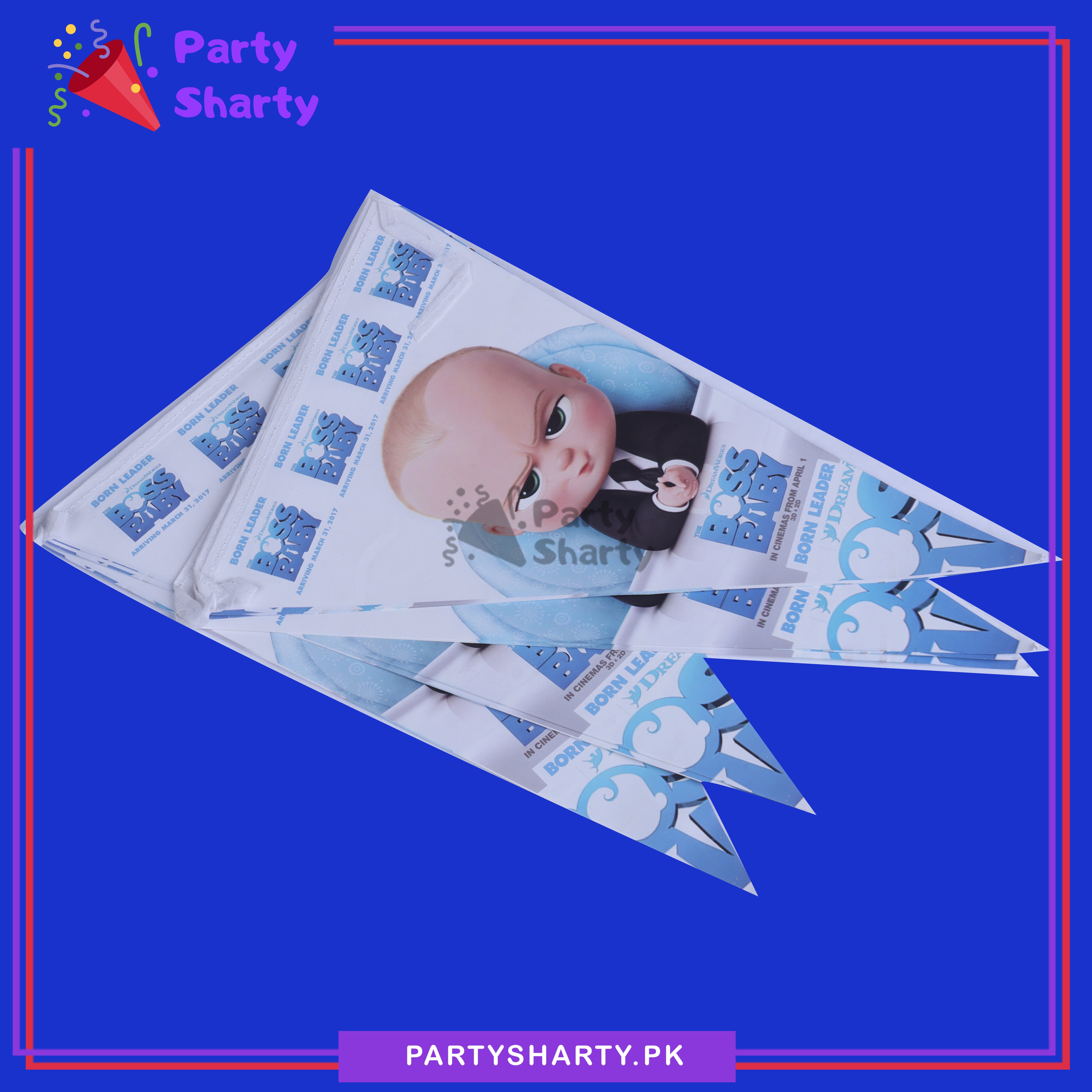 Boss baby Party Flags Pack of 10 For Boss baby Birthday Theme Decoration