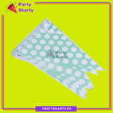 Polka Dot Green Printed Party Flag Bunting Pack of 10 For Green Theme Decoration