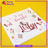 To my Beautiful Wife Heart Design Greeting Card For Wife Birthday Celebration