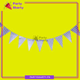 Polka Dot Gray Printed Party Flag Buntig Pack of 10 For Gray Theme Decoration