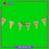 Golden Happy Birthday Cake Foil Printe Party Flag Bunting Pack of 10 For Golden Theme Decoration